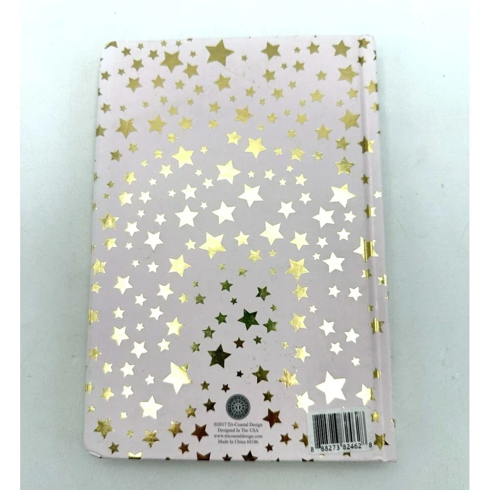 Shine Forever Star Journal BLANK Notebook Light Pink/Gold Stars